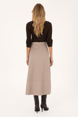 Kad_n Koyu Bej Dokuma Etek - U.s. polo assn фото 4