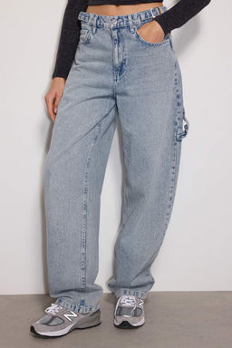 TRENDYOLMILLA Koyu Mavi More Sustainable Y?kama Efektli Bol Kesim Yuksek Bel Carpenter Skater Jeans TWOAW24JE00308  фото 47