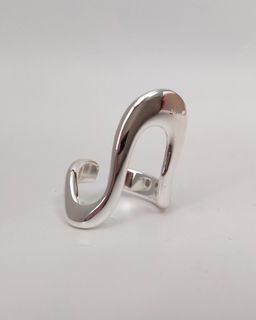 Кольцо с белым серебрением