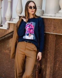 Удлинённый свитшот со вставкой ASTP037, джемпер, футер - Sahar art lab фото 2