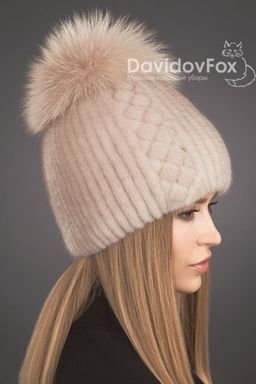Шапка Лыжница норка орнамент кизил