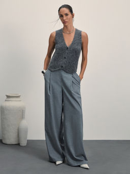 Вязаный жилет с содержанием шерсти альпаки / Zarina  фото 2