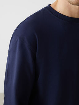 Bisiklet Yaka Uzun Kollu Basic Erkek Sweatshirt