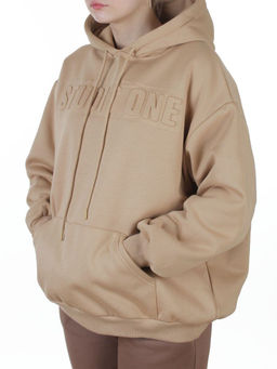 2811 BEIGE Худи унисекс женское (95% хлопок, 5% спандекс)