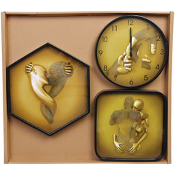 Часы настенные + пано 2шт "HOME STYLE" Любовь, черный корпус