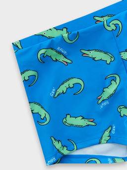 Трусы купальные для мальчиков синие с принтом крокодилы - Mark formelle фото 7