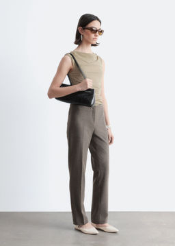 Pantalones con pliegues marcados entallados - H&m фото 6