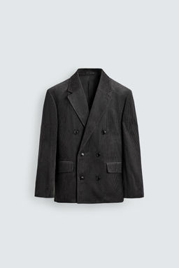 DOUBLE-BREASTED CORDUROY BLAZER - Zara фото 7