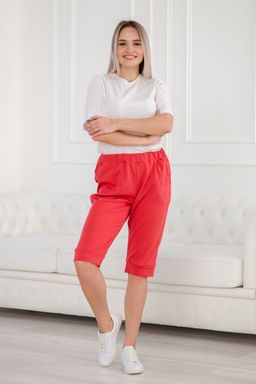 Бриджи женские из интерлока на манжете терракот - Амадэль фото 11