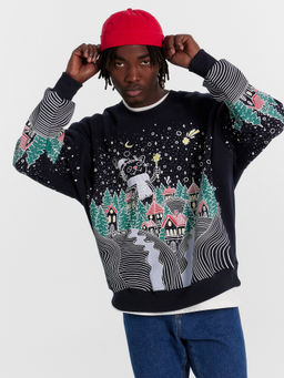 Свитшот мужской синий с новогодним принтом - Mark formelle фото 2