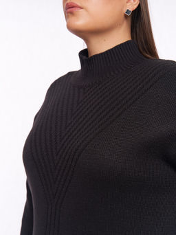 Черное вязаное платье PP91566BLK01 - Артесса фото 6