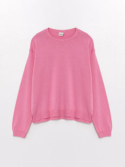 Bisiklet Yaka Basic Uzun Kollu K?z ?ocuk Triko Kazak