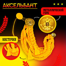 Набор военного «На парад победы»: аксельбант, значок, цвет золотой