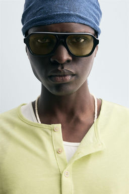 LIGHTWEIGHT BUTTON-NECK T-SHIRT - Zara фото 7