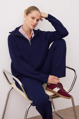 Ekru Basic Fermuarl? Kazak-Pantolon Triko Alt - Ust Tak?m TWOAW26AU00020 - Trendyolmilla фото 7