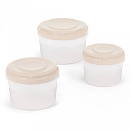 Контейнер для продуктов пластмассовый, набор 3 шт: 0,7л, 1л, 1,5л, подходит для СВЧ (Россия) - Домашняя мода фото 2