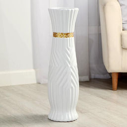 Ваза керамика напольная «Эмма», напольная, 16×60 см, белый