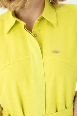 Женское неоново-желтое тканое платье - U.s. polo assn фото 6