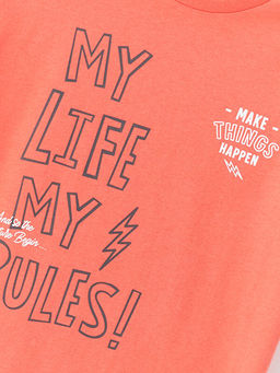 Bisiklet Yaka Bask?l? K?sa Kollu Erkek ?ocuk Ti??rt - Waikiki фото 3