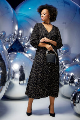 Платье Magia mody 2365 черный с беж принтом