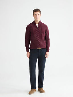 Fermuarl? Dik Yaka Erkek Triko Kazak