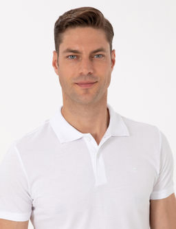 Beyaz Slim Fit Basic Ti__rt - Pierre cardin фото 2