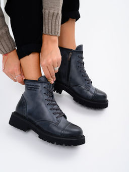 Ботинки 319.taskanabl.Вакса черная/мех