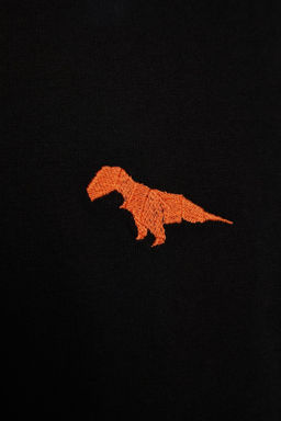 TRENDYOL MAN Buyuk Beden Siyah Oversize/Genis Kesim %100 Pamuklu Dinozor Nak?sl? T-Shirt TMNSS24BF00013 - Trendyolmilla фото 6