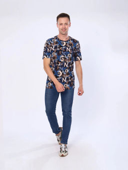 Футболка мужская, цвет коричневый синий черный