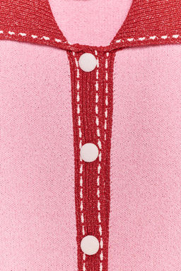 STITCHED KNIT CARDIGAN WITH SHORT SLEEVES - Zara фото 15