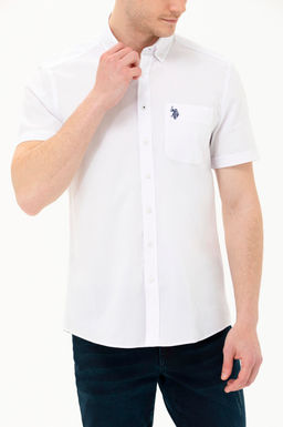Мужская белая рубашка с коротким рукавом - U.s. polo assn фото 20