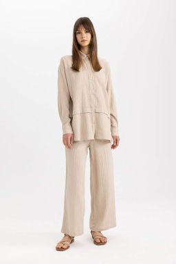 Муслиновая рубашка-туника с длинными рукавами Relax Fit - Defacto фото 2