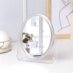 Зеркало настольное «Овал», двустороннее, зеркальная поверхность 11 × 14 см, цвет прозрачный