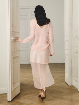 Двухслойная юбка миди с пайетками / Zarina