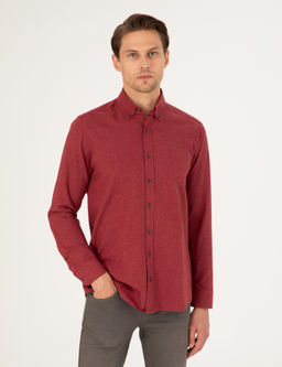 Рубашка Pierre Cardin Regular Fit вишневая