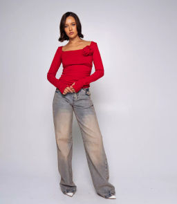 Кроп-Топ #БШ2680, красный - Dommod фото 4