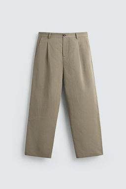 PANTAL?N STRAIGHT FIT PLIEGUES LIMITED EDITION / Khaki claro - Zara фото 7