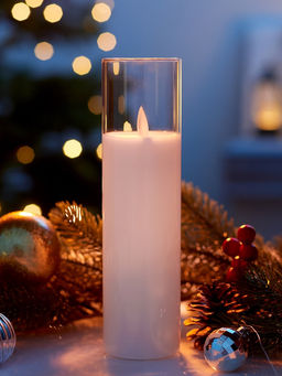 Светодиодная свеча «Белая», 20×5.5 см, от батареек AAx2, свечение тёплое белое