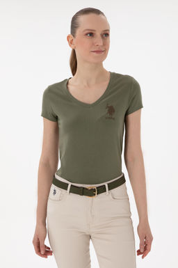 Kad_n Koyu Haki Basic Ti__rt Sepette S_rpriz _ndirim