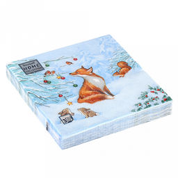 Салфетки бумажные "Bouquet Home Collection Classic" 33х33см, 3-х слойные, 20 штук в упаковке, 100% целлюлоза, "Лисичка" (Россия)