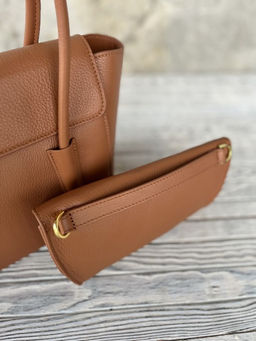 Женская кожаная сумка с клатчем 509286 Браун