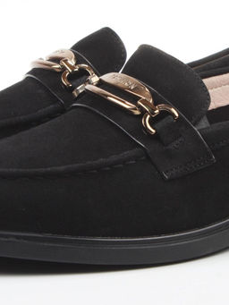 03-DEB33-3 BLACK Лоферы женские (натуральная замша)