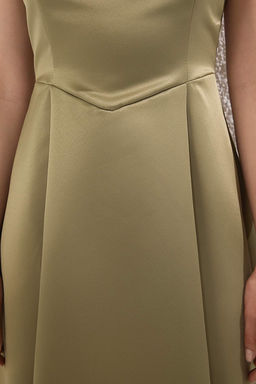 Yag Yesil A-Kesim Saten Dokuma S?k Abiye Gece Mezuniyet Elbisesi TPRAW25EL00040