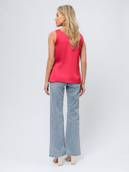 Топ цвета фуксии с V-образным вырезом - 1001dress фото 3