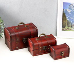 Набор шкатулок для украшений «Сундучок. Винтаж», дерево, 3 шт.
