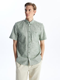 Regular Fit Keten Kar???ml? Erkek G?mlek