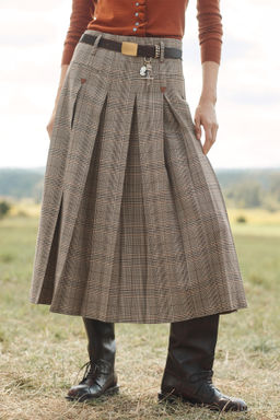 LIMITED EDITION CHECK BOX PLEAT SKIRT - Zara фото 2
