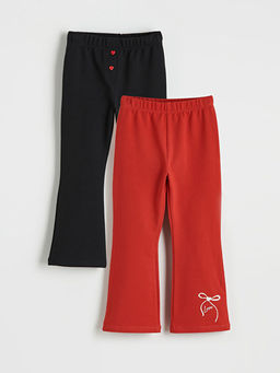 Fiyonklu ?spanyol Pa?a K?z ?ocuk Tayt 2li