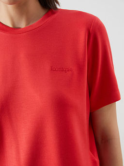 Bisiklet Yaka Nak??l? Kad?n Ti??rt