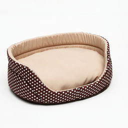 Лежанка Горошек, 49 х 36 х 17 см, бязь, коричневая